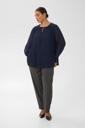 KCEliana Pleat Bluse Kaffe Curve