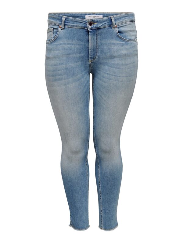 Plus size jeans til kvinder fra Only Carmakoma - carwilly ankel light blue denim