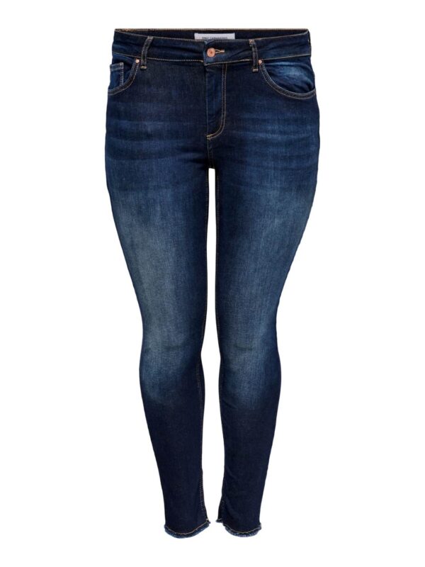 Plus size jeans til kvinder fra Only Carmakoma - carwilly ankel dark blue denim