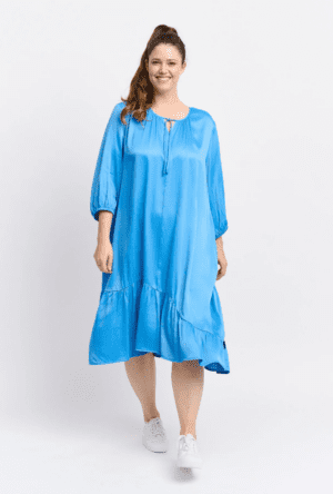 Plus size kjole til kvinder fra Pont Neuf - tekla dress - tyrkies farve